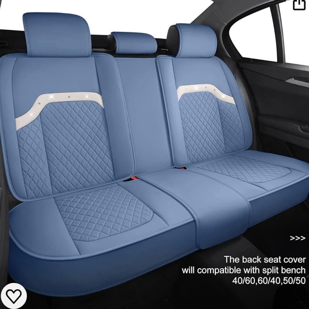 Aierxuan Diamond Bling Seat Covers for Women Waterproof Leather